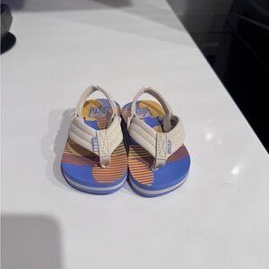 Reef Kids' Beige and Blue Flip Flops
